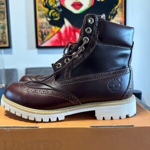 Timberland 6 Inch Brogue Wingtip Brown Prem Limited Boot - Size 9